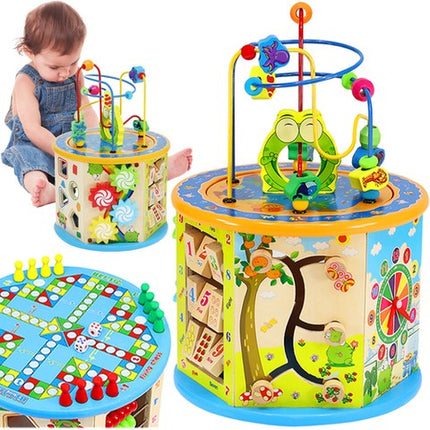 Houten Activiteiten kubus 8-in-1 - Activity Center Baby - Speelkubus - Educatief Speelgoed
