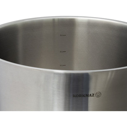 Korkmaz Gastro Proline RVS XXL kookpan/soeppan groot 26L 32 x 32 cm