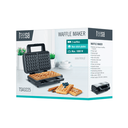 Teesa professionele wafelijzer voor twee luikse wafels TSA3225
