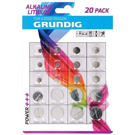 Grundig Knoopcelbatterijen alkaline/lithium 20 stuks