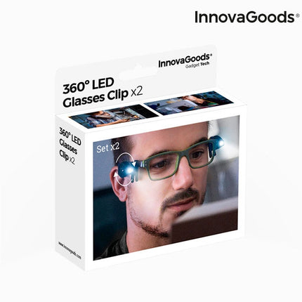 Innovagoods 360º gadget tech led clip voor bril (per 2 stuks)