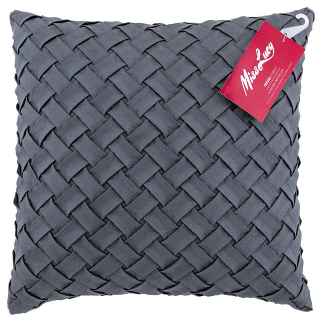 Miss Lucy Tressa kussenhoes 40 x 40 cm grijs
