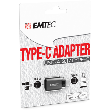 Emtec T600 USB-A naar USB Type-C 3.1 Adapter zilver