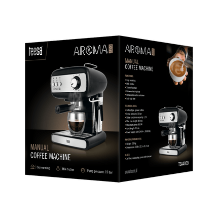 Teesa Espressomachine AROMA 400 met melkopschuimer 850W TSA4009
