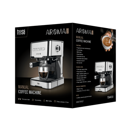 Teesa Espressomachine AROMA 450 met melkopschuimer 850W TSA4010