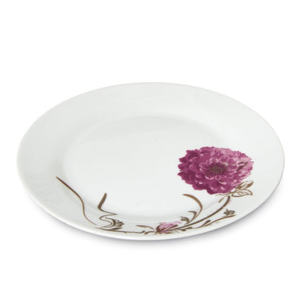2de kansje Bella Fiore Premium 18 Delige Serviesset - Geschikt voor 6 personen - Serviesset - Bordenset - 6 Persoons - Porselein - Wit met bloem AR-49