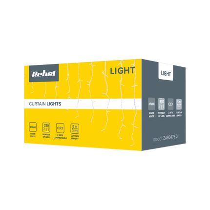 Rebel LED lichtgordijn met 330 LED lampjes koel wit 5 meter ZAR0475-2