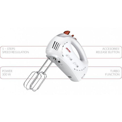 MPM handmixer met turbo functie 300W MMR-15 wit