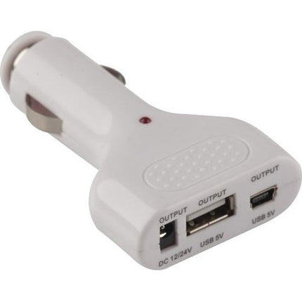 Lifetime Cars autolader USB 12/24 Volt 1 Ampère wit