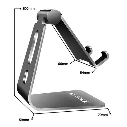 TooQ smartphone of tablethouder aluminium PH0001-G antraciet