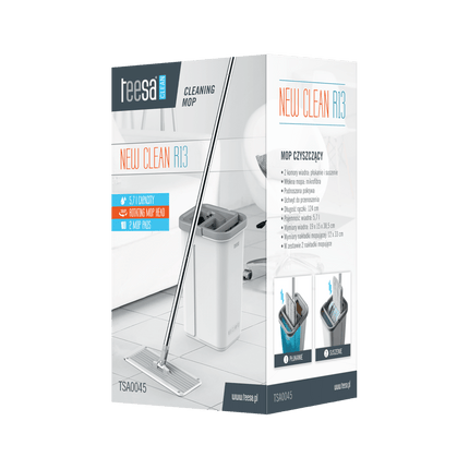 Teesa New Clean R13 dweilset met 2 in 1 spoel- en wringemmer 5,7 liter TSA0045