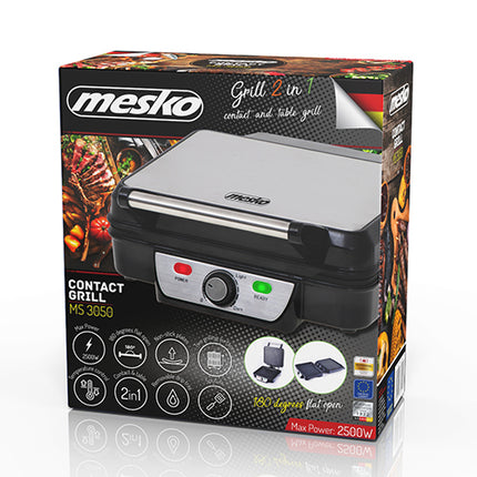 Mesko 2 in 1 contact grill MS 3050 RVS