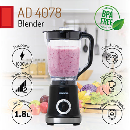 Mesko blender 1.8L MS 4079 zwart