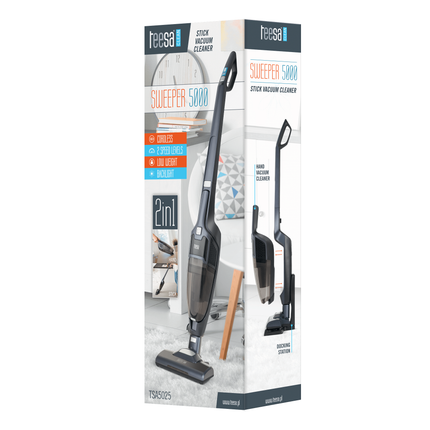 Teesa 2 in 1 snoerloze steelstofzuiger sweeper 5000 met afneembare handstofzuiger TSA5025