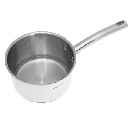 Klausberg 7210 steelpan/sauspan met deksel en maatverdeling 16 cm 1.8L