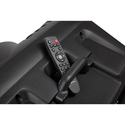 Krüger & Matz KM1715 professionele mobiele luidspreker party speaker box (met 2 UHF draadloze microfoons, SD, Bluetooth, FM, USB) 60 Watt zwart