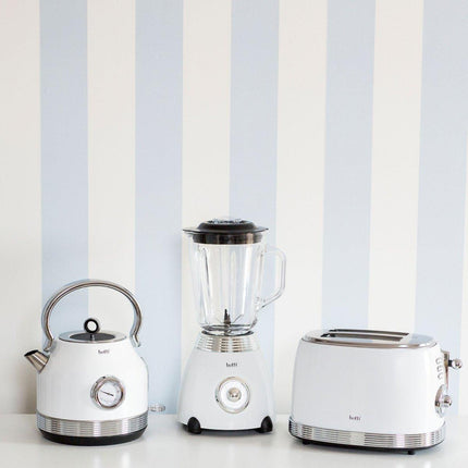 Botti Royal Line professionele retro 3 delige keukenapparaten set broodrooster waterkoker en blender wit
