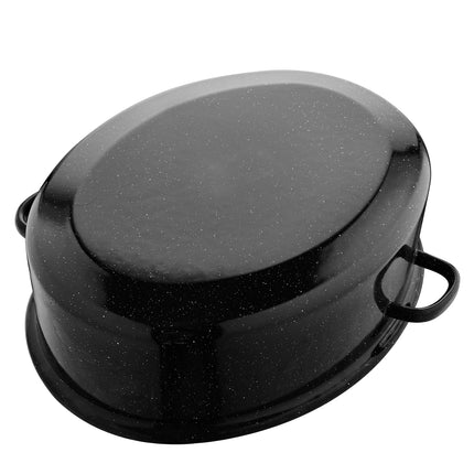Emalia geëmailleerde braadpan met deksel 3L emaille zwart