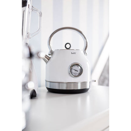 Botti Royal Line professionele retro 3 delige keukenapparaten set broodrooster waterkoker en blender wit