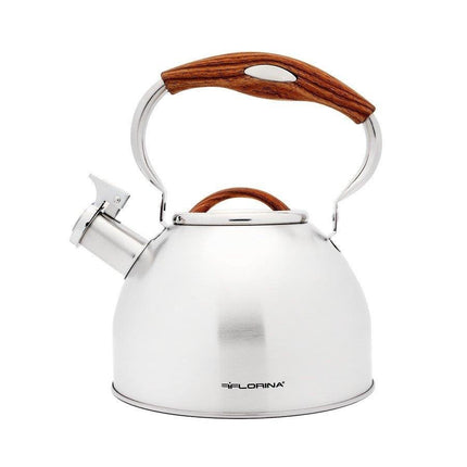 Florina Joe fluitketel geborsteld RVS zilver / bruin 2.5 Liter - ook geschikt voor inductie
