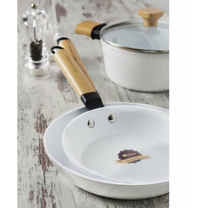 Florina Aspen Limited Edition koekenpannenset 3 delig met keramische coating 24 / 26 / 28 cm - wit / bruin