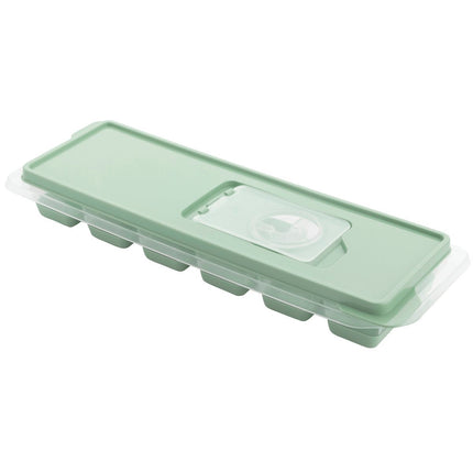 Praktyczna ijsblokjesvorm met deksel + vulopening en siliconen bodem 9 x 27 x 4 cm mint groen