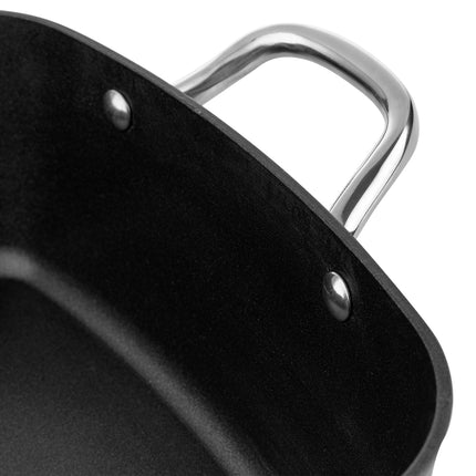 Florina Nelio vierkante kookpan braadpan 20 x 20 cm aluminium 2.5 Liter mat zwart - geschikt voor inductie