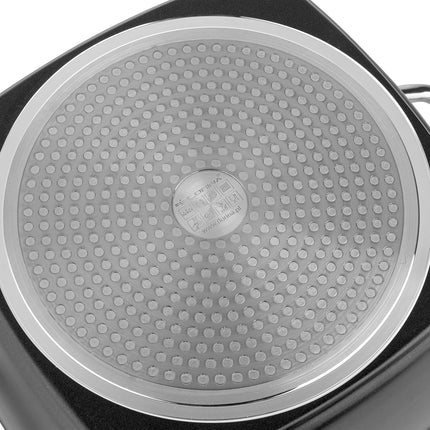 Florina Nelio vierkante kookpan braadpan 24 x 24 cm aluminium 4 Liter mat zwart - geschikt voor inductie