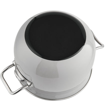 Emalia Berry 22 cm 4.25L retro geëmailleerde exclusieve kookpan met glazen deksel grijs