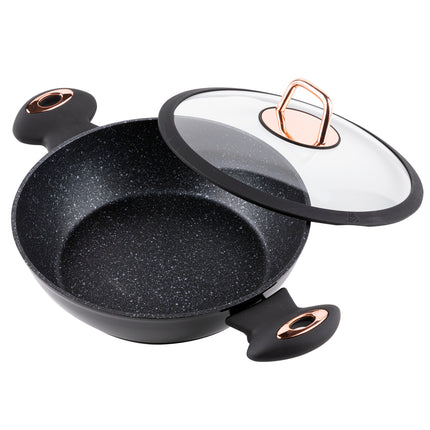 Florina Rosé Limited Edition kookpan / braadpan met deksel 2,5L 24cm zwart / rosé goud