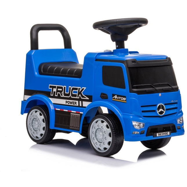 Mercedes Antos 656 loopauto met 2 geluiden en koplampen belastbaar tot 25 kg blauw