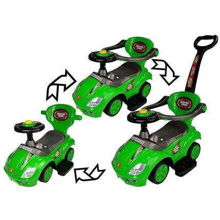 Mega Car 3 in 1 loopauto met duwstang - Groeit mee met je kind - Groen