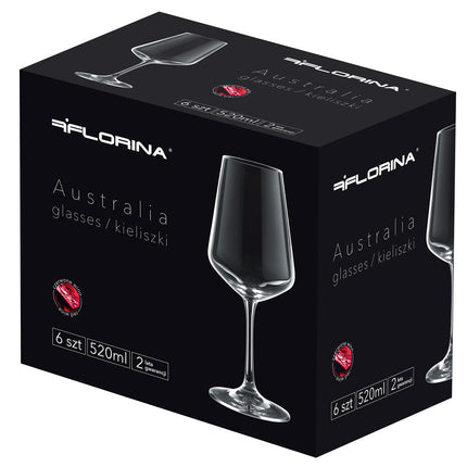 Florina Australia set van 6 exclusieve rode wijnglazen 520ml