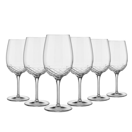 Luigi Bormioli Roma 1960 set van 6 wijn cocktail glazen van kristalglas 550ml