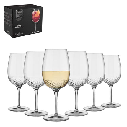 Luigi Bormioli Roma 1960 set van 6 wijn cocktail glazen van kristalglas 550ml