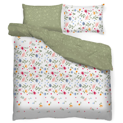 Organic Collection Folky tweepersoons dekbedovertrek katoen 200 x 220 cm inclusief 2 kussenslopen 70 x 80 cm