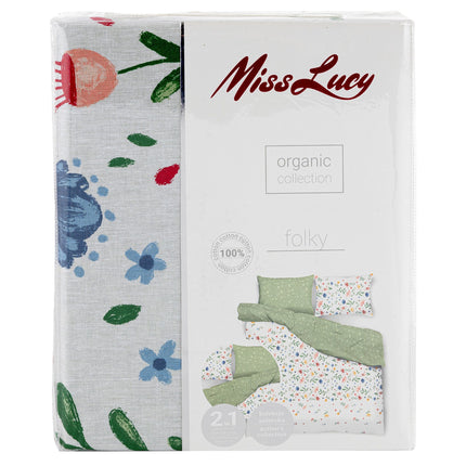 Organic Collection Folky tweepersoons dekbedovertrek katoen 200 x 220 cm inclusief 2 kussenslopen 70 x 80 cm