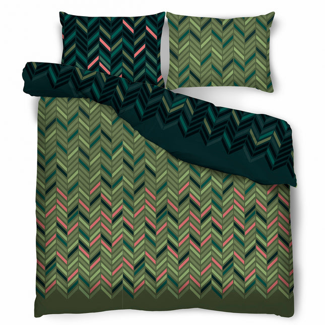 Sweet Dream Collection Green Fir tweepersoons dekbedovertrek satijnkatoen 200 x 220 cm inclusief 2 kussenslopen 70 x 80 cm