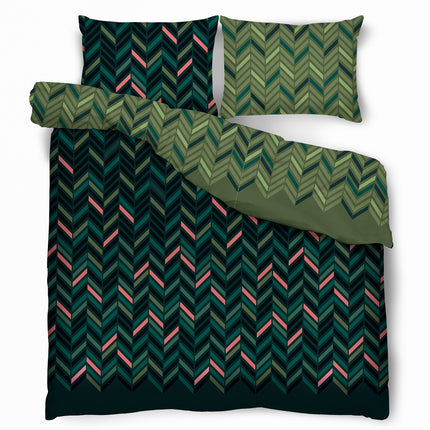 Sweet Dream Collection Green Fir tweepersoons dekbedovertrek satijnkatoen 200 x 220 cm inclusief 2 kussenslopen 70 x 80 cm