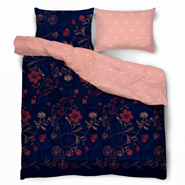 Sweet Dream Collection Navy Blue tweepersoons dekbedovertrek satijnkatoen 200 x 220 cm inclusief 2 kussenslopen 70 x 80 cm