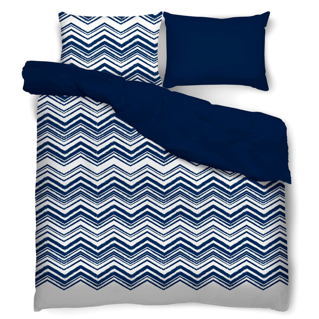 Organic Collection Zig Zag tweepersoons dekbedovertrek katoen 200 x 220 cm inclusief 2 kussenslopen 70 x 80 cm