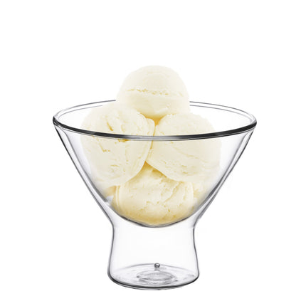 Florina set van 2 dubbelwandige gehard glazen ijsbekers dessertbekers ijscoupes 300ml