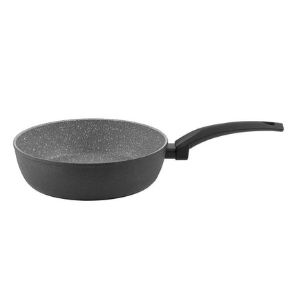 Florina Salva koekenpan met hoge rand en 3 laags non stick coating 24 x 6,5 cm zwart / grijs
