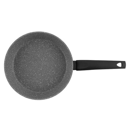 Florina Salva koekenpan met hoge rand en 3 laags non stick coating 24 x 6,5 cm zwart / grijs