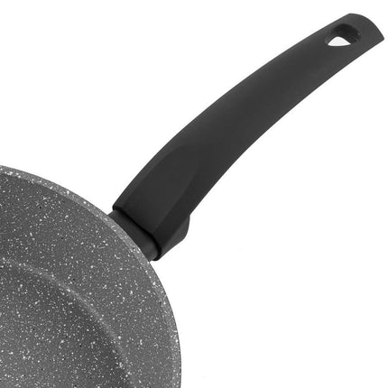 Florina Salva koekenpan met hoge rand en 3 laags non stick coating 24 x 6,5 cm zwart / grijs