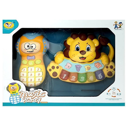 Interactieve speelgoed telefoon en piano leeuw