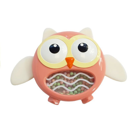 2 in 1 uil rammelaar en bijtring - Baby rammelaar - Educatief babyspeelgoed - Roze