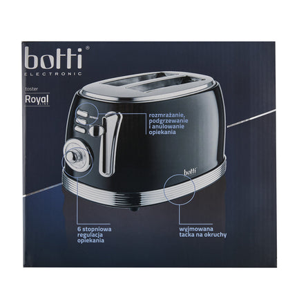 Botti Royal Line professionele 3 in 1 broodrooster met klassiek desgin 850W zwart