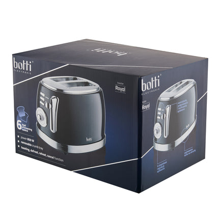 Botti Royal Line professionele 3 in 1 broodrooster met klassiek desgin 850W zwart