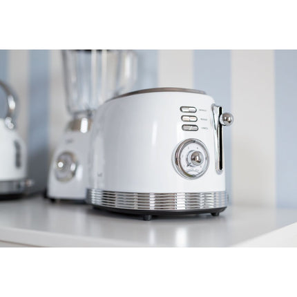 Botti Royal Line professionele retro 3 delige keukenapparaten set broodrooster waterkoker en blender wit